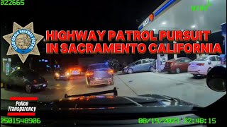 Highway Patrol Pursuit In Sacramento California [upl. by Nancee]