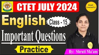 CTET July 2024  English PEDAGOGY CLASS 15  by Shruti maam [upl. by Rexford]