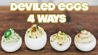 Making Deviled Eggs Four Ways » Classic  Southern  Bacon  Avocado [upl. by Annatnas]