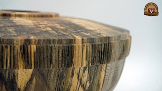 Woodturning  Spalted Hackberry Hollow Form [upl. by Nahshu]