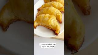 Croissant viral con papel de arroz recetassaludables recetas [upl. by Pazia]