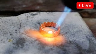 Wow Heres how to make a gold ring 🔥🔨 gold viral video silver jewellry jewelry [upl. by Analahs]