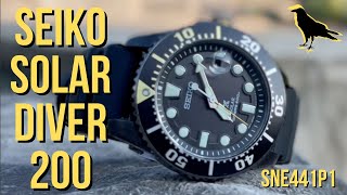 SEIKO SOLAR DIVER 200 Watch Review Ref SNE441P1 Affordable diver watch solar power [upl. by Chilson215]