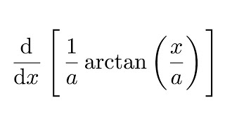 Derivative of 1aarctanxa [upl. by Doe]