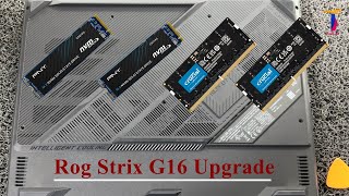 Asus Rog Strix G16 G614JV Ram and SSD upgrade Options  How to upgrade the RAM and SSD ROG Strix [upl. by Oenire]