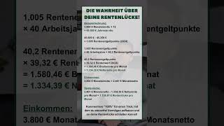 rente rentenlücke rentenversicherung rentner finanzwissen [upl. by Ivgnout]