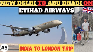 😳Economy Class Journey on Airbus A350 EY211 ✈ New Delhi to Abu Dhabi on Etihad Airlines 🇬🇧 [upl. by Enaitsirhc]