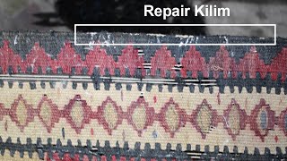 How to Repair Kilim  Traditional Turkish Kilim Repair  Turkish Kilim  Antique Carpets Repairing [upl. by Filip532]