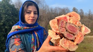 Beef Bone Marrow and Lamb Fillet Meat Cooked in Clay Oven at Village [upl. by Nyahs]