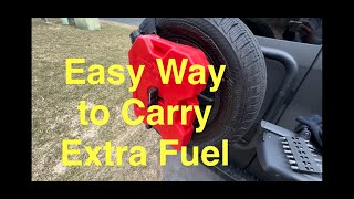 Rotopax Fuel Tank and Mount Unboxing and Use with Aluminess Tire Carrier [upl. by Ahselrak822]