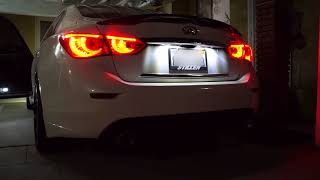 37 Q50 resonated muffler delete [upl. by Yewed]