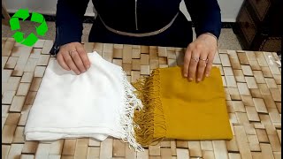 فكرة تستحق المشاهدة 💡 فقط بخمار 🎇 how to recycle old scarf [upl. by Melc3]