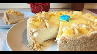 🍒 Cheesecake de Piña Sin Horno BUENÍSIMA Y FÁCIL INGEDIENTS👇 Cheesecake allananas🍍 Senza Forno [upl. by Tak48]