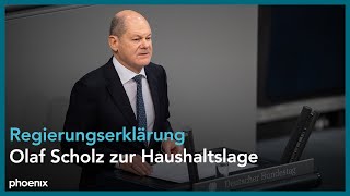 Regierungserklärung Kanzler Scholz zur Haushaltslage danach Aussprache  139 Bundestagssitzung [upl. by Ahsiele]