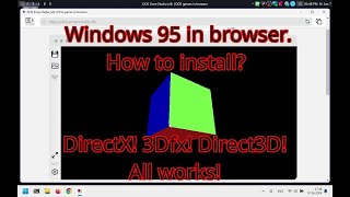 Installing Windows 95 in a browser jsdos With hardware acceleration DirectX [upl. by Noerb657]