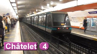 Métro de Paris  Châtelet  Ligne 4  RATP MP89 [upl. by Nesline]