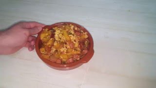 Revuelto de patatas con chorizo y salchichas [upl. by Eiliab]