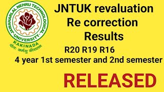 JNTUK REVALUATION amp RE CORRECTION RESULTS RELEASED 2024 ll jntukupdates results [upl. by Mendel]