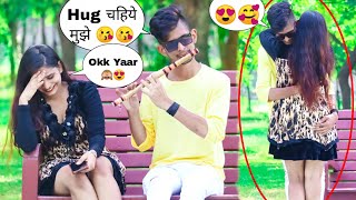 Impressing Cute Girls With Singing  Gone Romantic  Cute Girls Reactions Prank VideoShauryaFlute [upl. by Aniroz]