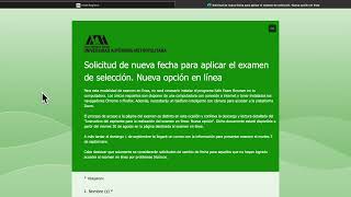 Tutorial para realizar la reposición del Examen de Admisión 2da Vuelta UAM 2024 [upl. by Valerlan]