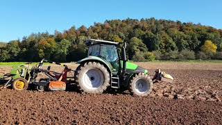 Weizen Säen 2017 mit Deutz Agrotron K 420 und Amazone D7 [upl. by Ladnor]