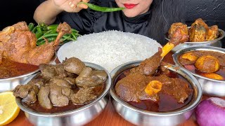 HANDI MUTTON CURRYHANDI CHICKEN CURRYLIVER CURRYEGG CURRYFISH CURRY ASMR EATING [upl. by Dov]