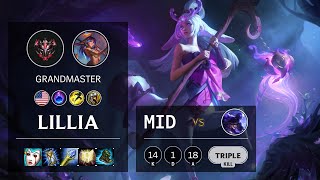 Lillia Mid vs Ryze  NA Grandmaster Patch 1018 [upl. by Ynhoj549]