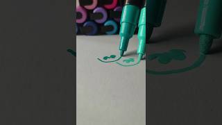 Emerald and Aqua Green ♥️ penthomize posca acrylicpainting [upl. by Anidan]