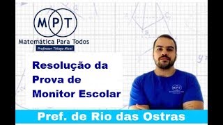 Correção da prova de Monitor Escolar  Prefeitura de Rio das Ostras 2019 [upl. by Tzong]