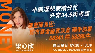 小鵬理想業績分化 升穿345再考慮 滙豐陳恩因即市資金留意淡倉 兩手部署 58341 熊 58280牛｜小炒王 梁心欣 ｜ Tasty Money 20240522 [upl. by Nyleahcim]