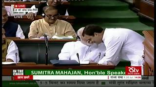 Rahul Gandhi hugs PM Modi in Lok Sabha [upl. by Trebor]