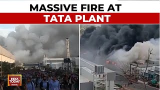 Massive Fire Breaks Out At Tata Electronics Plant Near Tamil Nadu Rescue Personnel Rushed To Spot [upl. by Ahsiuqel584]