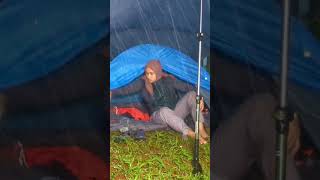 Drenched after setting up the tent in heavy rain camping solocamping solocampinginheavyrain rain [upl. by Rimaa216]