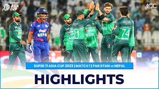 Super11 Asia Cup 2023  Match 1 Pakistan VS Nepal Highlights [upl. by Amre]