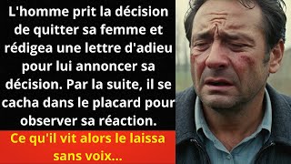 Lhomme prit la décision de quitter sa femme et rédigea une lettre dadieu pour lui annoncer sa [upl. by Omsare]