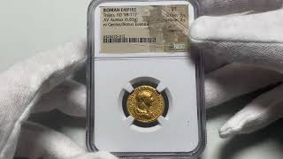 A14 Cesarstwo Rzymskie Trajan 98117 aureus Rzym [upl. by Salvay]