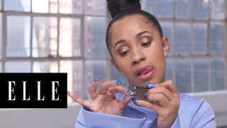 Watch Cardi Bs 90 Second Makeup Routine  ELLE [upl. by Esoryram917]