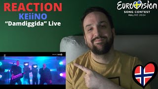 🇳🇴 NORWAY  REACTION quotDamdiggidaquot by KEiiNO Live from Semi 3 MGP 2024 [upl. by Anirehtak241]