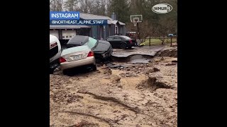 Video shows toppled cars intense washout in Conway driveway [upl. by Nikki]