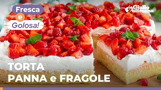 TORTA PANNA e FRAGOLE fresca golosa e colorata DA PROVARE 🍓🍓🍓 [upl. by Holly-Anne]