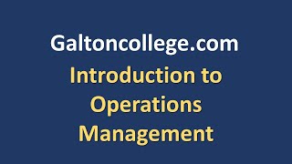 Introduction to Operations Management [upl. by Einre]