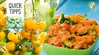 Veganer Bulgursalat mit bunten Tomaten und Petersilie  Volmary QuickTipps [upl. by Lledyl678]