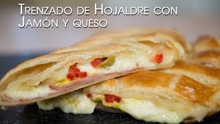 Trenzado de Hojaldre con Jamón Queso y Bechamel Buenisimo [upl. by Gnouh]