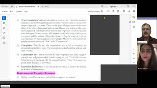 IGNOUClinical PsychologyMPCE 012Block 4Unit 1 Projective Techniques amp Neuropsychological Test [upl. by Fisuoy]