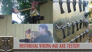 Historical Viking Age Axe Tested on Analog Ballistic Gel Head [upl. by Inavoj]