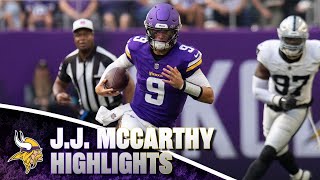 Highlights from JJ McCarthys First NFL Game vs Raiders [upl. by Thorstein353]