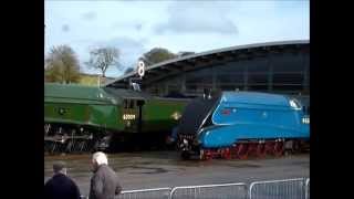 A4 60007 Sir Nigel Gresley arriving at NRM Shildon for the quotThe Great Goodbyequot 130214 [upl. by Eilssel275]