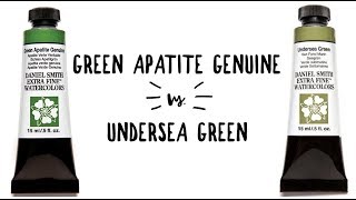 Daniel Smith Color Showdown Ep 2 Green Apatite Genuine amp Undersea Green  Watercolors Comparison [upl. by Em570]