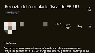 ✅ Reenvío del formulario fiscal de EEUU Configuración de Google Adsense ¿Qué hacer [upl. by Aicilegna]