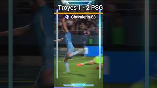 troyes 1  3 psg ligue 1 football soccer soccer football messi neymar mbappe hakimi ramos paris [upl. by Crooks]